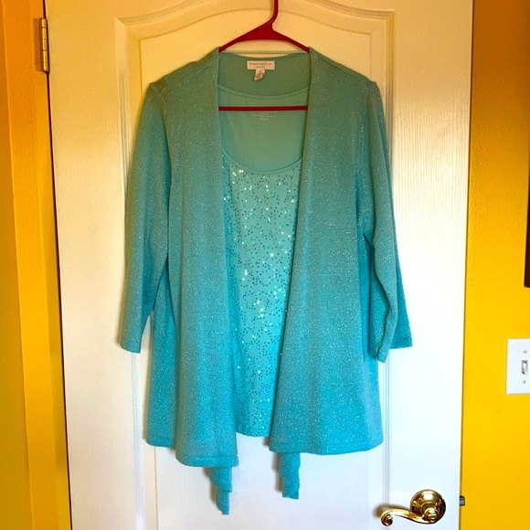Charter Club Pretty Aqua Sweater 